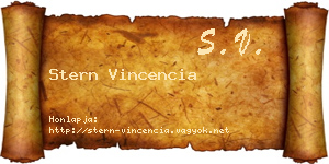 Stern Vincencia névjegykártya